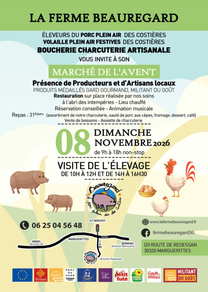 Journée portes ouvertes 1 mi-avril, 1 mi-novembre ,marché de producteurs, artisanat local, restauration, visite de l'élevage